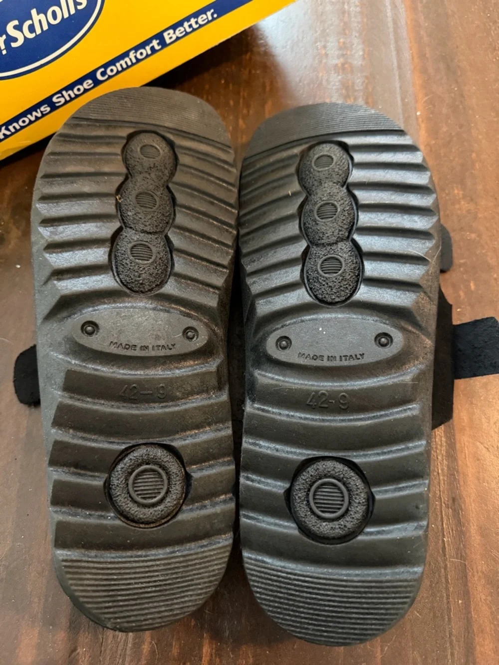 Dr. Scholl's Black Two-Strap Sandals European Size 42 - 9M US Made in Italy